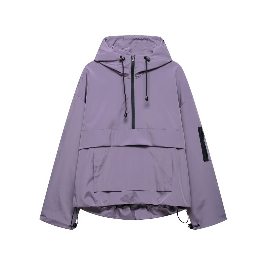 Damen Freizeitjacke mit verstellbarem Kapuzenkragen und praktischen Taschen Drune