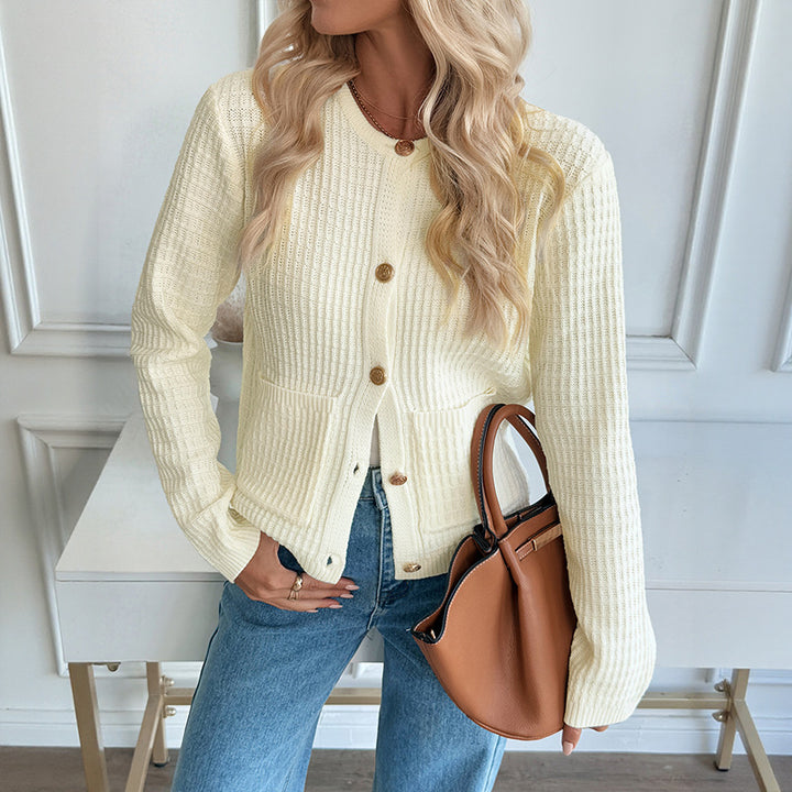 Damen Strickjacke mit Knopfdetails Drune