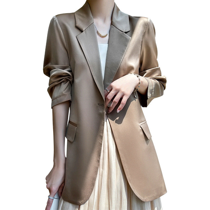 Damen Leichttaillierter Longblazer mit Knopfverschluss und Flap‑Taschen Drune