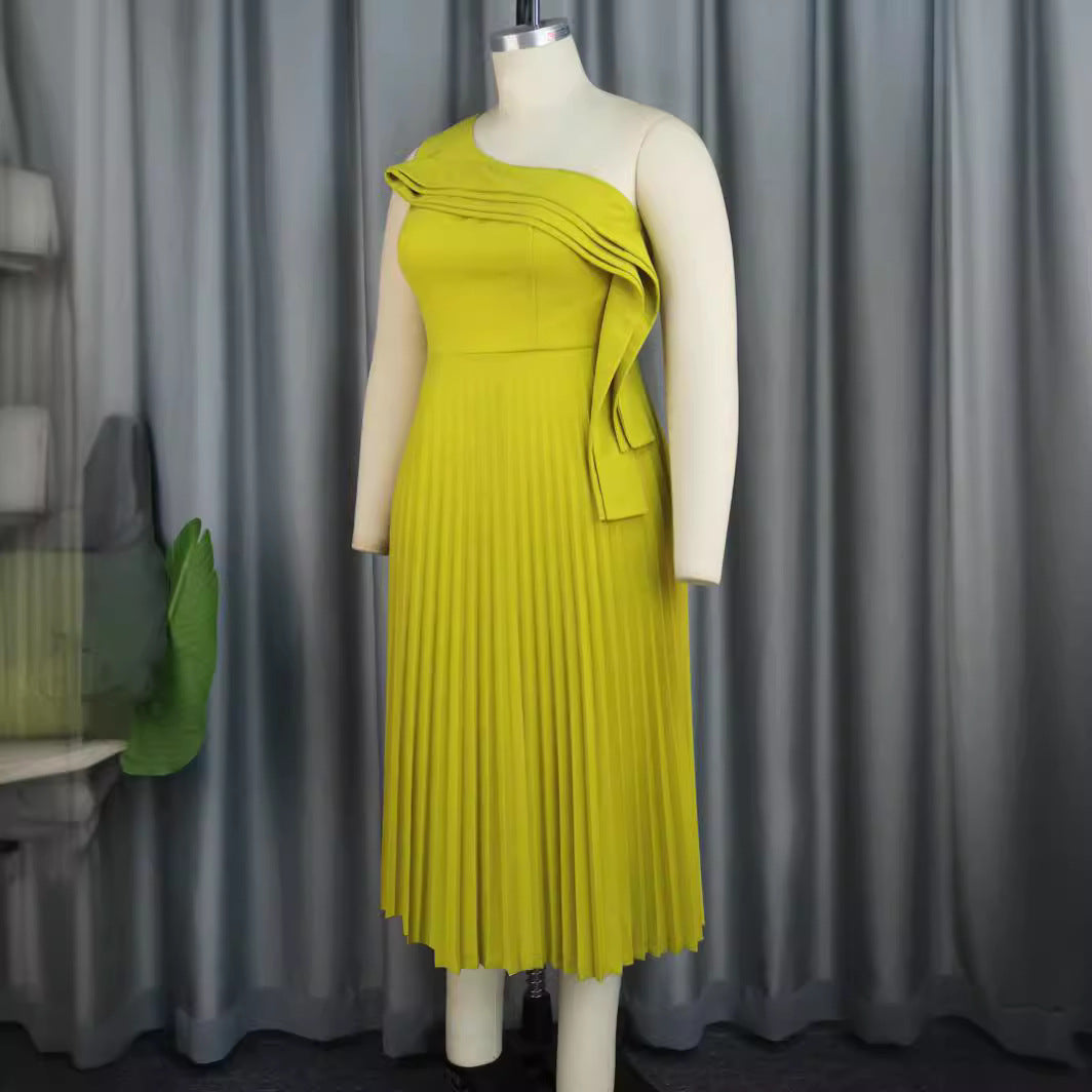 Damen Elegantes Wickelkleid mit asymmetrischem Rüschendesign Drune