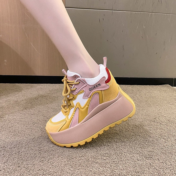 Damen Plattform Sneaker mit atmungsaktivem Mesh und sportlichem Design Drune