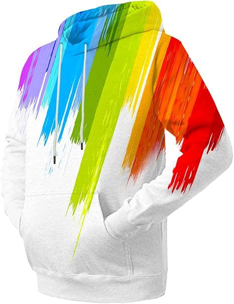 Damen Farbenfroher Hoodie mit kreativen Spritzmotiven Drune