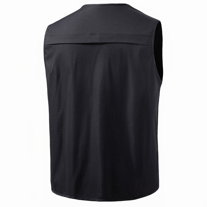 Herren Multifunktionale Utility-Weste mit Frontreißverschluss und Mehrfachtaschen Drune