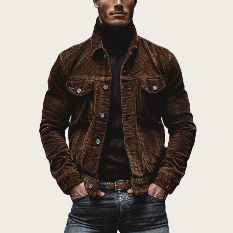 Herren Cordjacke mit klassischem Schnitt und praktischen Brusttaschen Drune