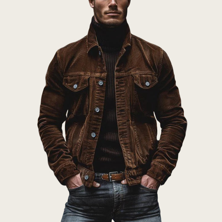 Herren Cordjacke mit klassischem Schnitt und praktischen Brusttaschen Drune