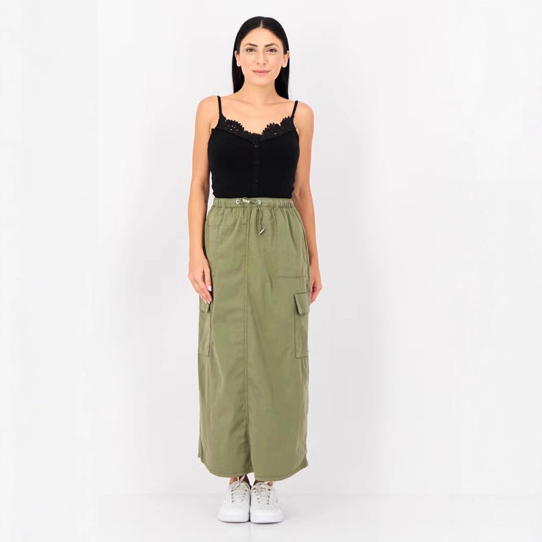 Damen Cargo-Rock mit praktischen Taschen und elastischem Bund Drune