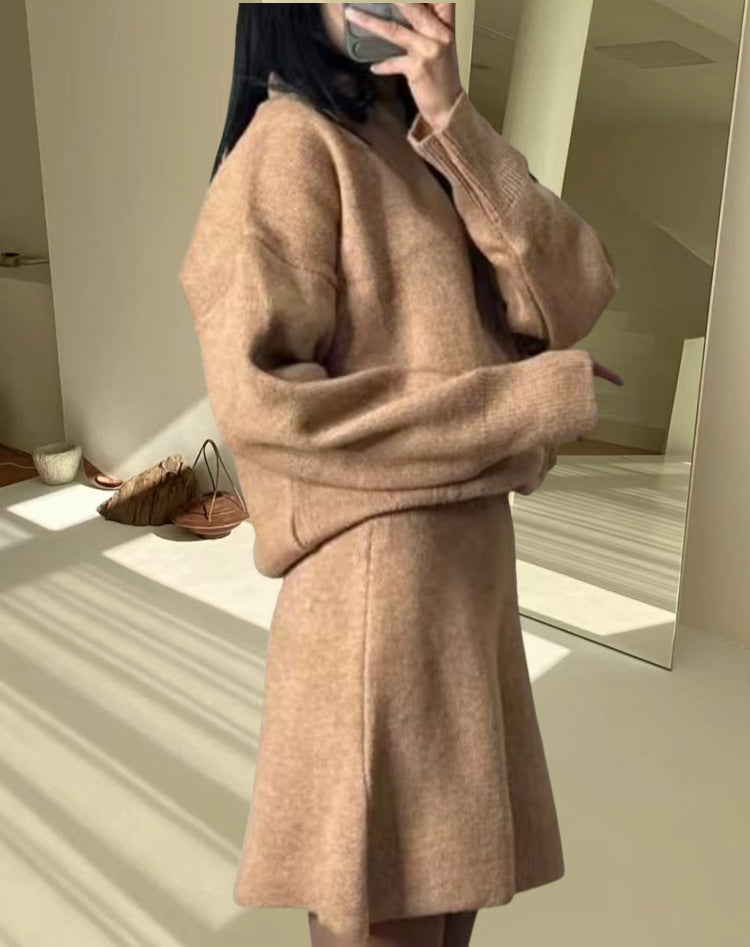 Damen Strickkleid mit voluminösen Ärmeln und lässigem Schnitt Drune