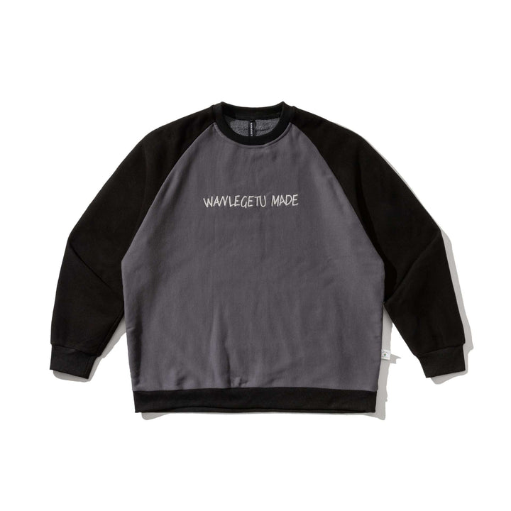 Herren Raglan-Sweatshirt mit gesticktem Logo und Kontrastärmeln aus leichtem Frottee Drune