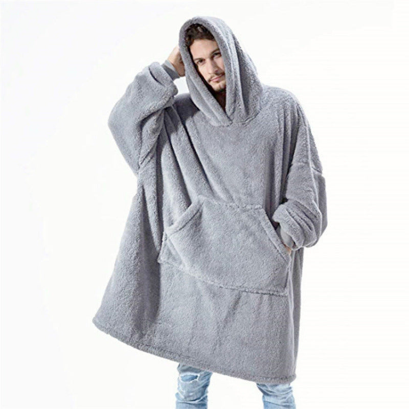 Damen Kuschelige Oversize-Hoodiejacke aus Fleece mit Kängurutasche Drune