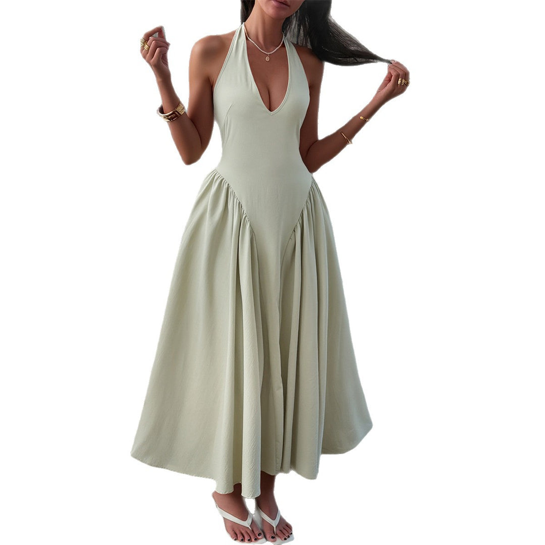 Damen Midikleid mit lässigem Rückenausschnitt und Schleifenverschluss Drune