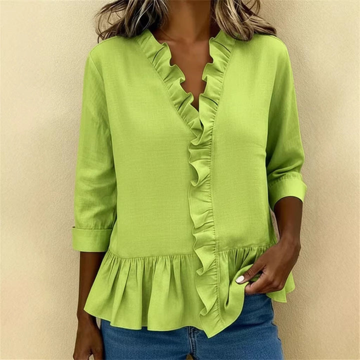 Damen Elegante Bluse mit Rüschen Drune