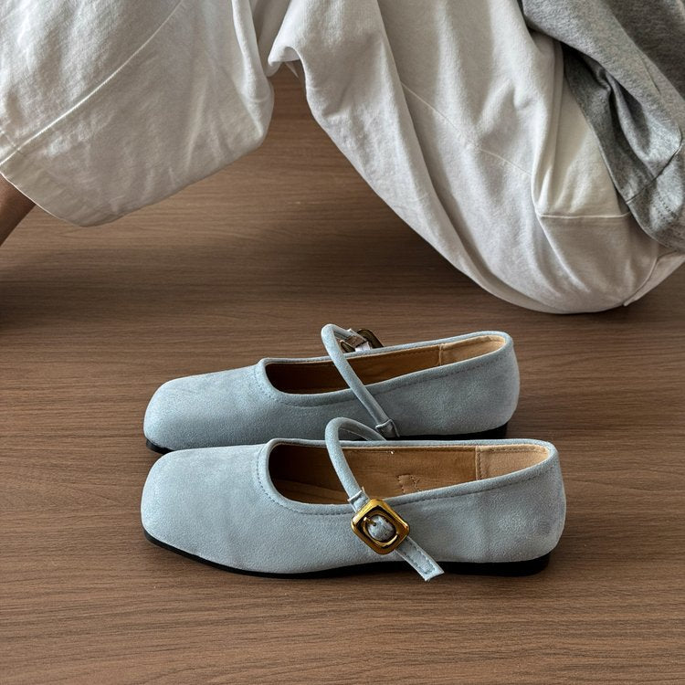 Damen elegante Mary Jane Ballerinas mit modischem Riemchen und komfortablem Fußbett Drune