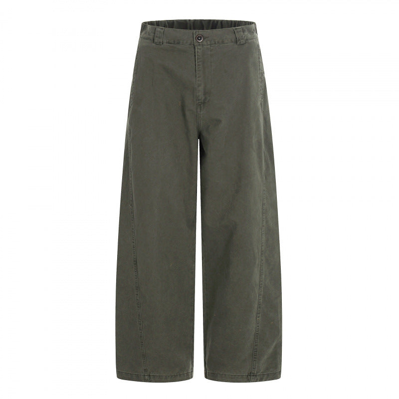 Damen Weite Cropped-Hose mit hoher Taille und geradem Bein Drune