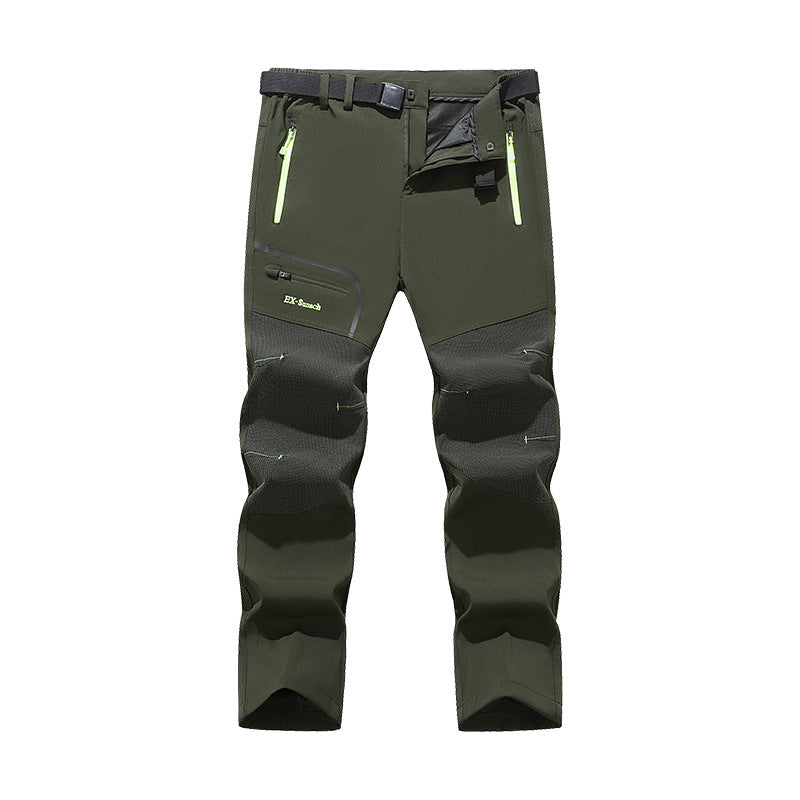 Herren Softshell-Outdoorhose mit verstärkten Kniepartien, wasserabweisenden Reißverschlüssen und ergonomischem Schnitt Drune