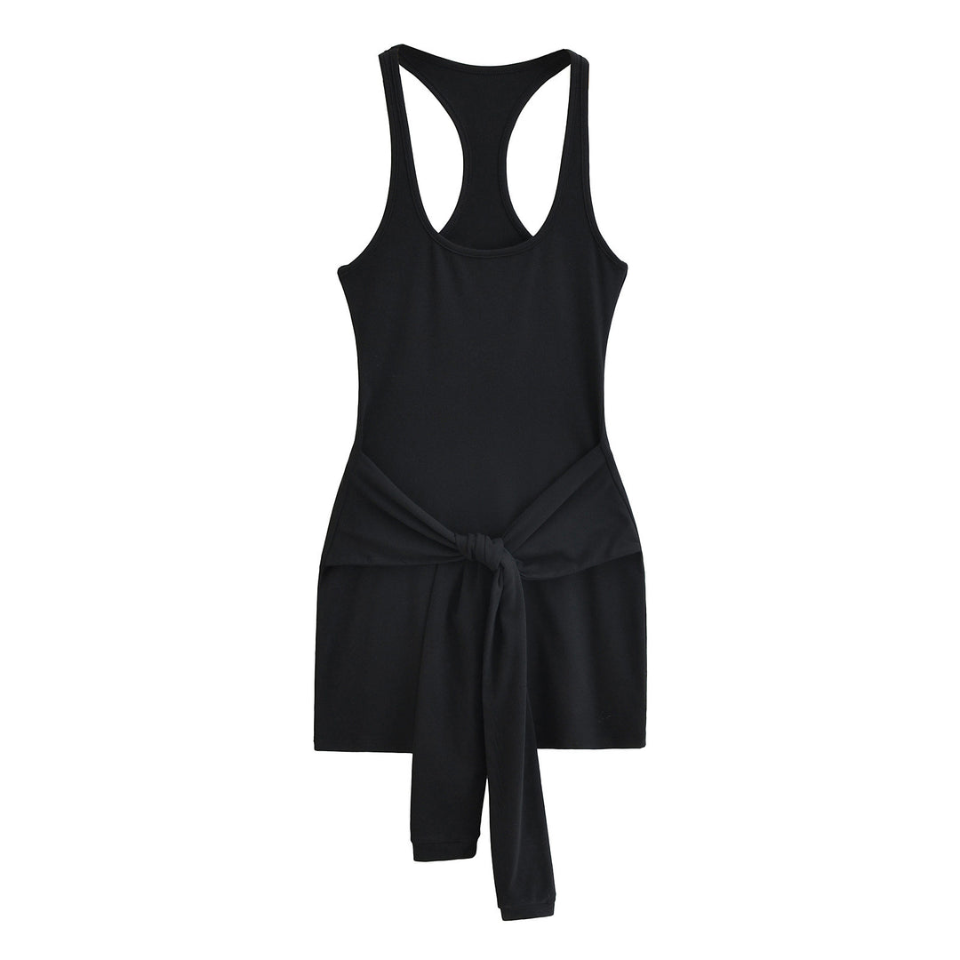 Damen lässiges Sommerkleid mit Knotendetail Drune