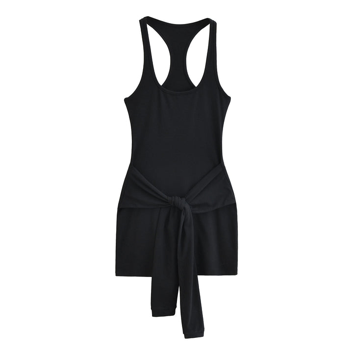 Damen lässiges Sommerkleid mit Knotendetail Drune
