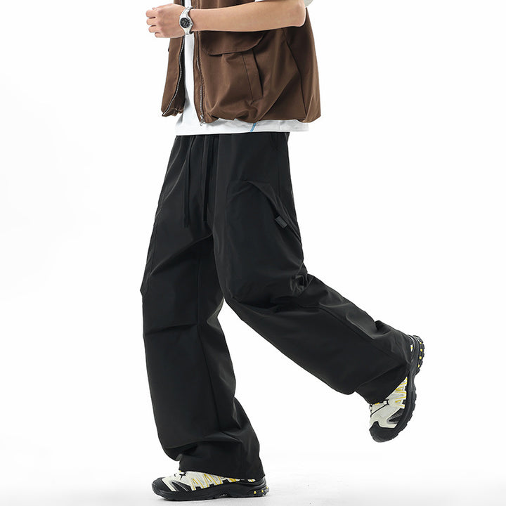Herren Weite technische Cargo-Freizeithose mit Tunnelzug, Multifunktionstaschen & Outdoor‑Performance Drune