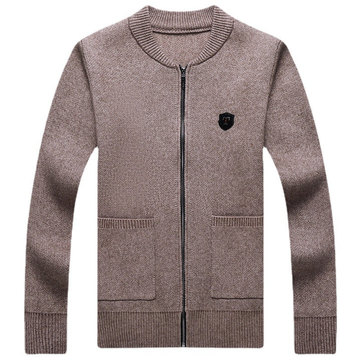 Herren Klassische Strickjacke mit Reißverschluss und aufgesetzten Taschen Drune