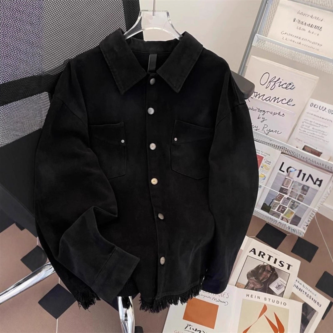 Damen Urbane Oversized Jacke mit kreativem Schriftzug Drune