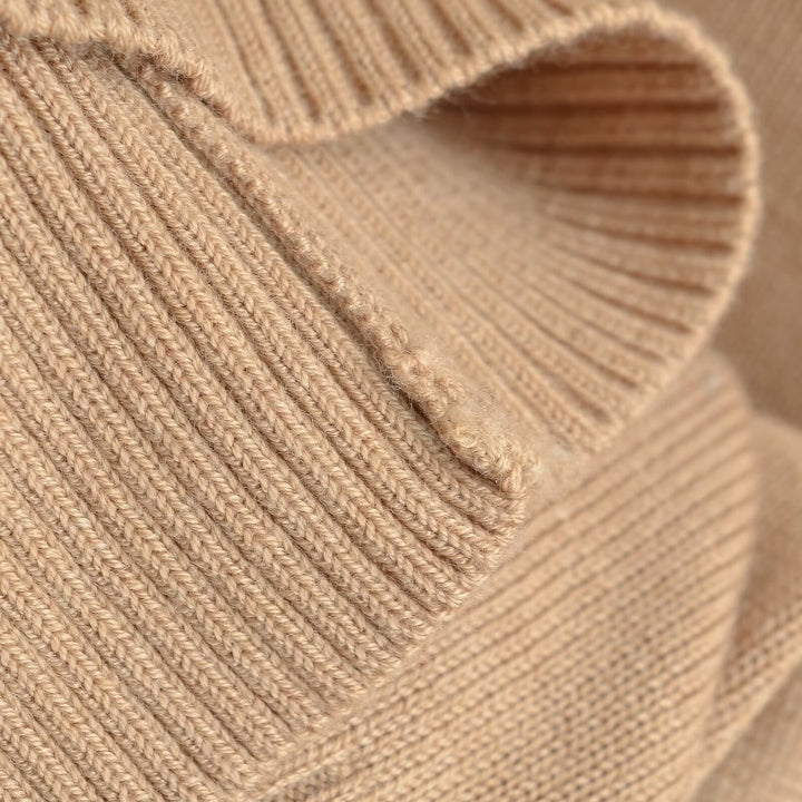 Damen Oversize One-Shoulder Pullover mit Fledermausärmeln und breitem Rippenbund Drune
