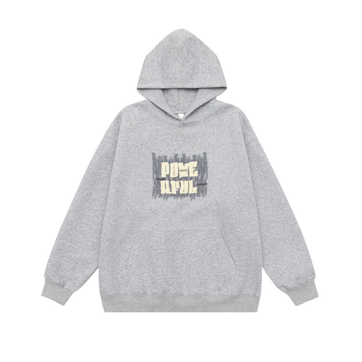 Unisex Oversized Kapuzenpullover mit Kängurutasche und markantem Frontprint Drune