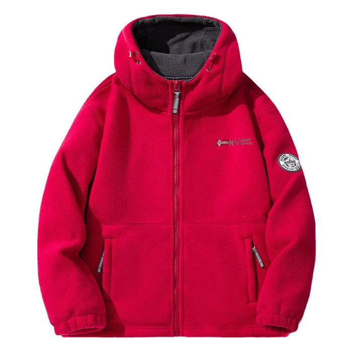 Herren Fleecejacke mit abnehmbarer Kapuze Drune