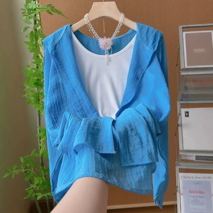Damen leichte Sommerjacke mit Rüschendesign Drune