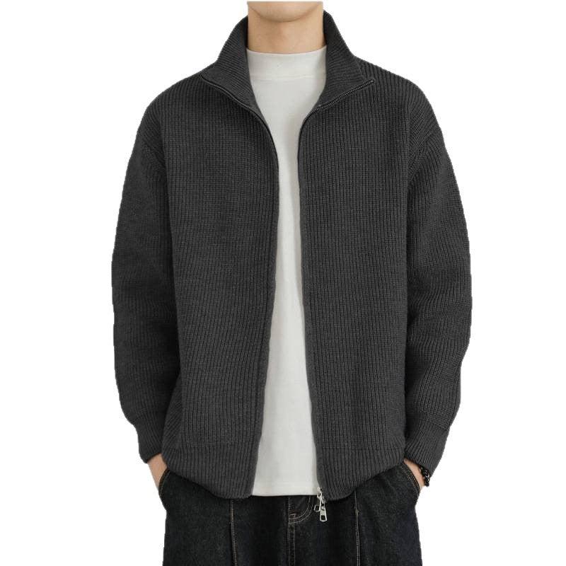 Herren Strickjacke mit Stehkragen und Reißverschluss Drune