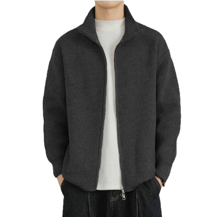Herren Strickjacke mit Stehkragen und Reißverschluss Drune