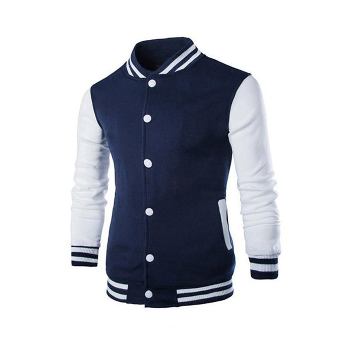 Herren nan klassische Collegejacke im Baseballstil mit kontrastärmeln und Rippbündchen Drune