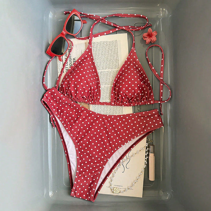 Damen Triangel-Bikini mit klassischen Punkten Drune