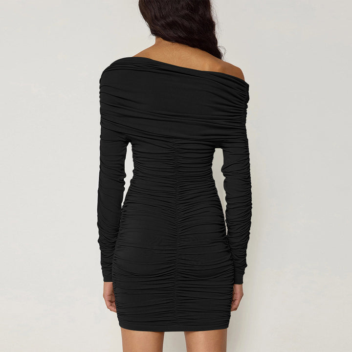 Damen Off-Shoulder Minikleid mit raffinierten Rüschendetails Drune