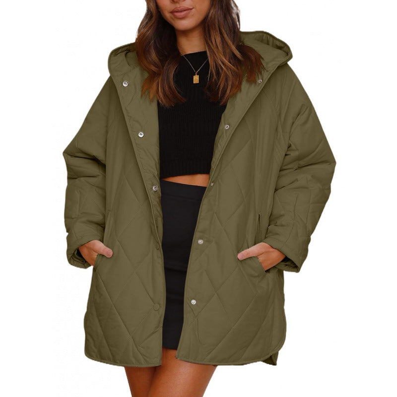 Damen warme Steppjacke mit Kapuze Drune
