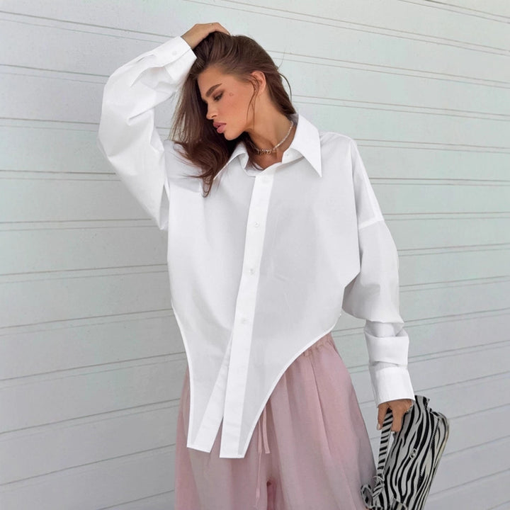 Damen Oversized Hemd mit lässigem Schnitt und modischen Details Drune