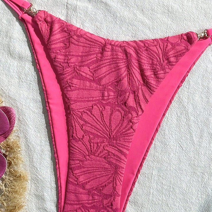 Damen Triangel-Bikini mit floralem Muster und verstellbaren Trägern Drune