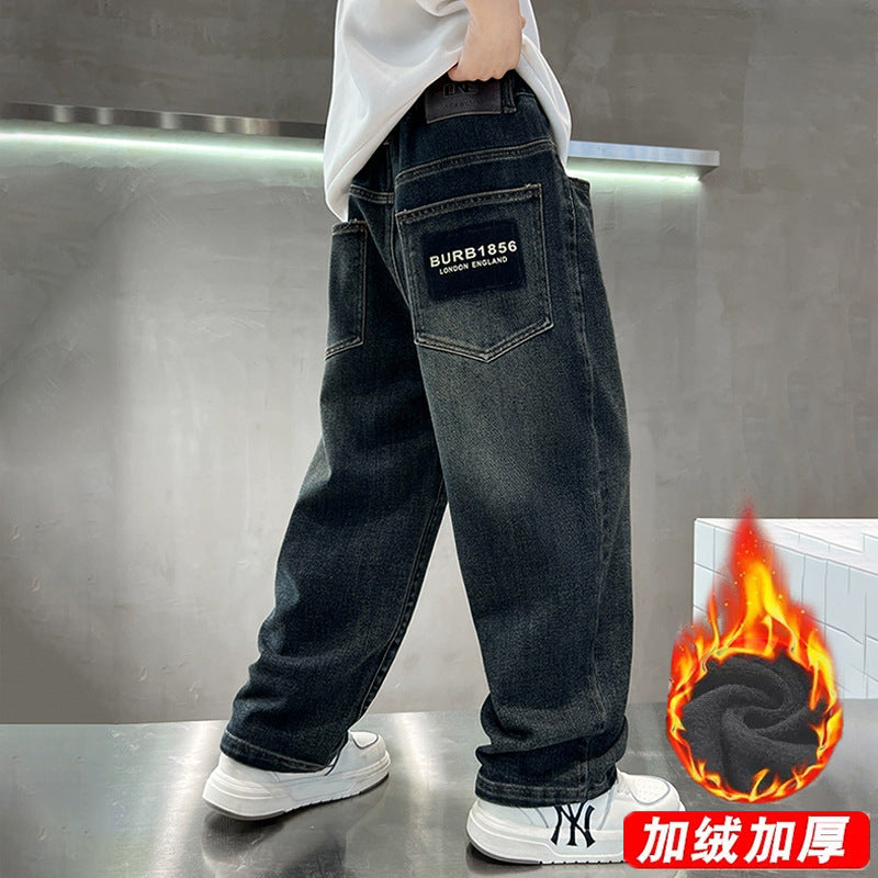 Unisex weite Denim-Jeans mit einzigartigen Applikationen Drune