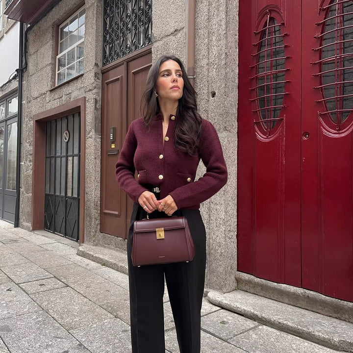 Damen Strickjacke mit eleganten Knopfdetails und praktischen Taschen Drune