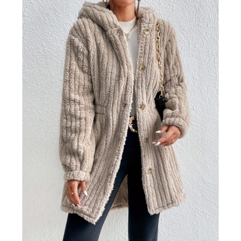 Damen Kuschelige Strickjacke mit langen Ärmeln und voluminösem Schnitt Drune