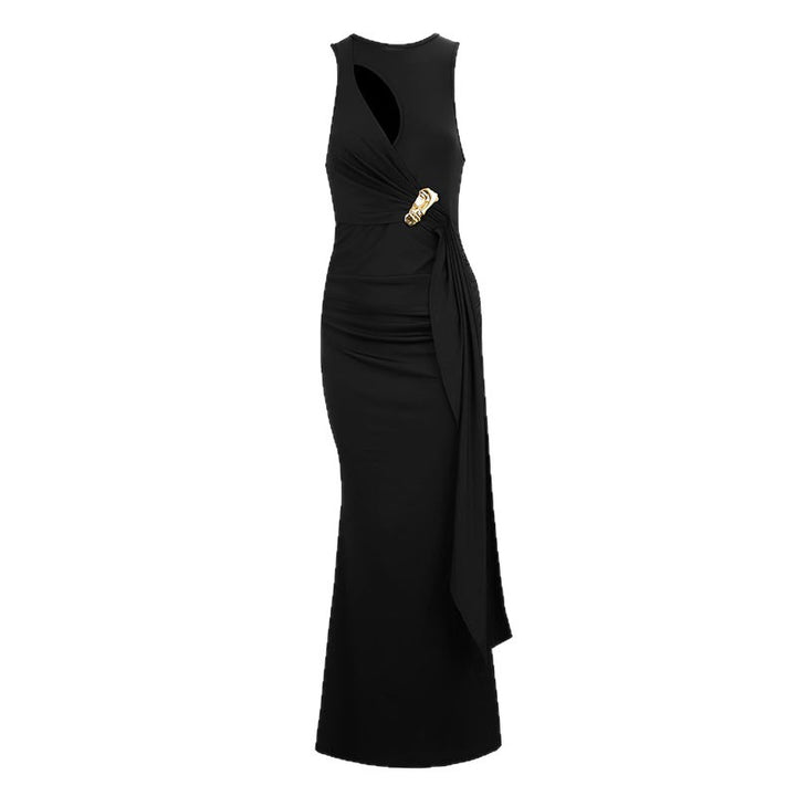 Damen figurbetontes Abendkleid mit asymmetrischem Schnitt und eleganter Drapierung Drune