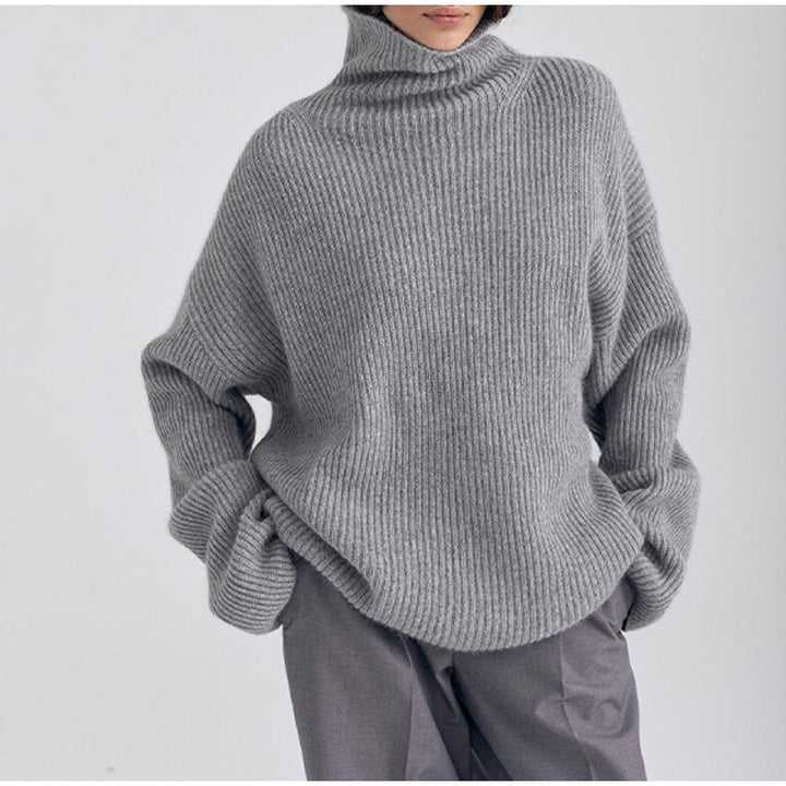 Damen Großer Rollkragen-Strickpullover aus hochqualitativem Material Drune