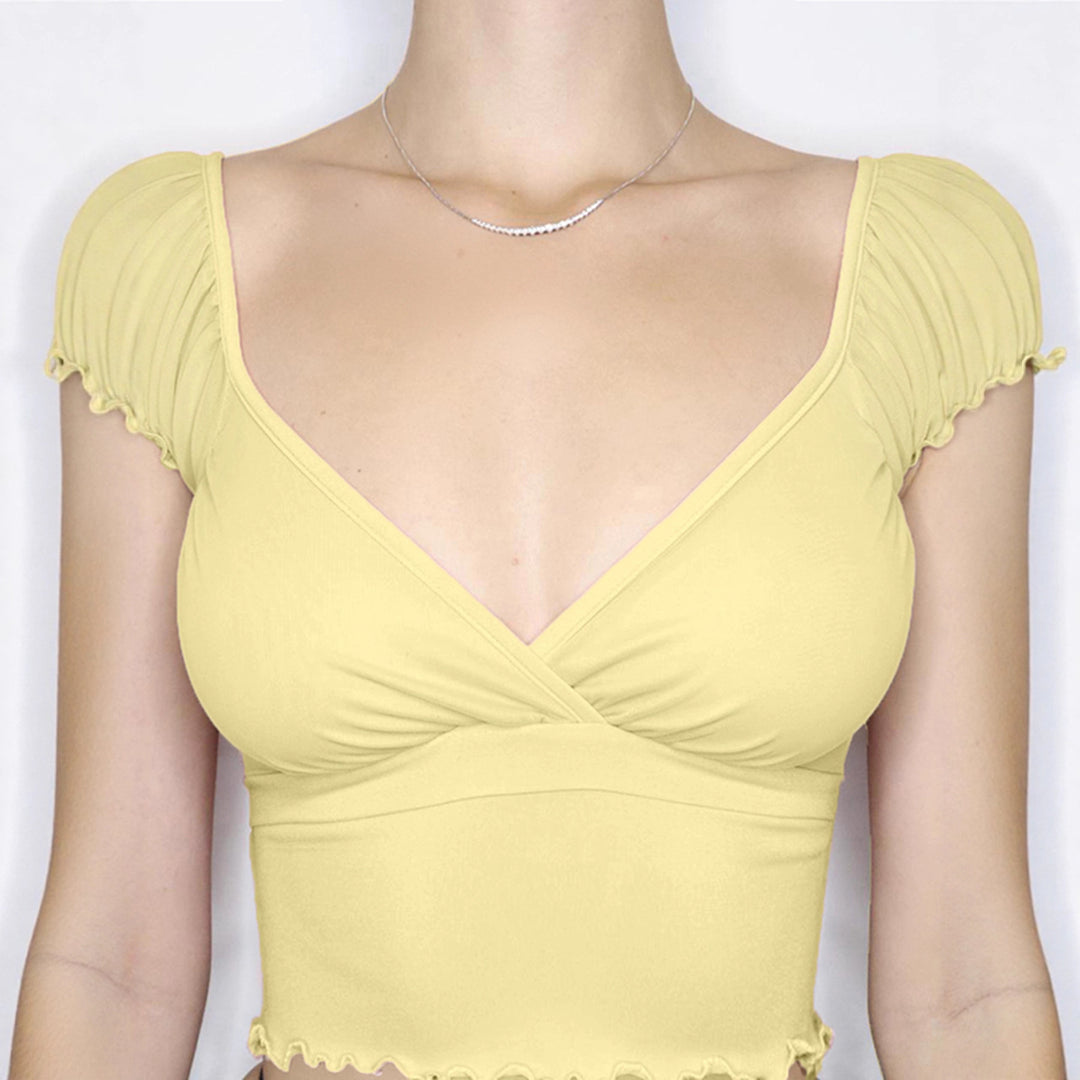 Damen luftiges Oberteil mit Rüschendetails Drune