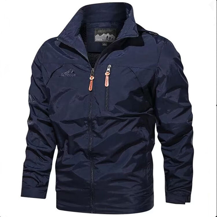 Herren Leichte wasserdichte Kapuzen-Outdoorjacke mit Brusttasche und verstellbaren Bündchen Drune
