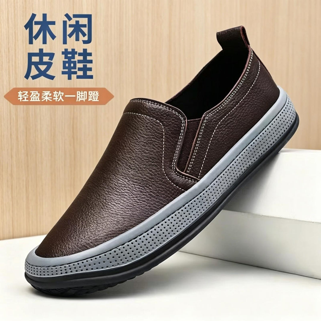 Herren Bequeme Slip-On Sneakers aus Leder Drune