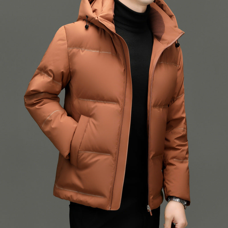 Herren Daunenjacke mit abnehmbarem Kapuzenkragen und wasserabweisender Oberfläche Drune