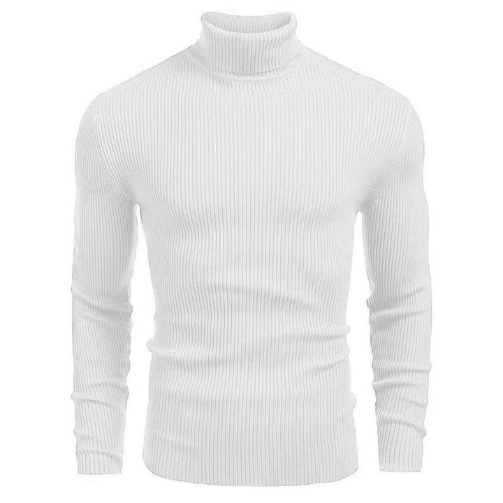 Herren nan Rippstrick Rollkragenpullover figurnaher elastischer Feinstrick Drune