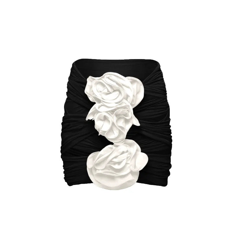 Damen Einteiler Badeanzug mit voluminösen Blumenapplikationen Drune