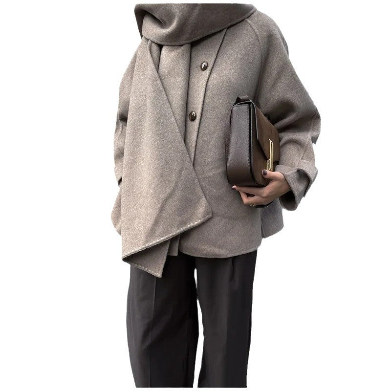 Damen Oversized Wolle-Strickjacke mit praktischer Knopfleiste Drune
