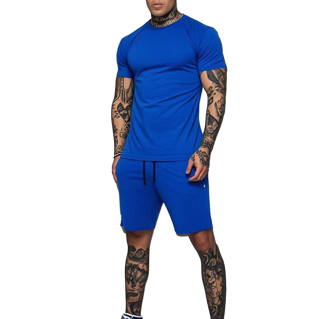 Herren Sportliches Kurzarm- und Shorts-Set mit kontrastierenden Details Drune
