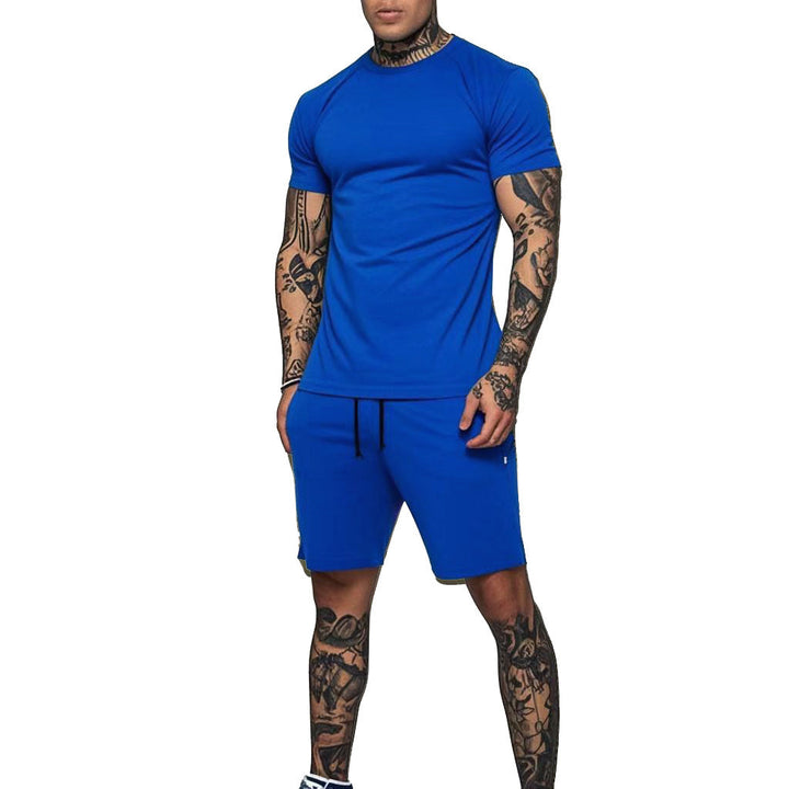 Herren Sportliches Kurzarm- und Shorts-Set mit kontrastierenden Details Drune