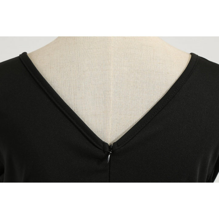 Damen Tailliertes Retro Kleid mit voluminösem Tellerrock und Weihnachtsprint Drune